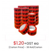 Fragile Tape - Red - 36 Roll/Box